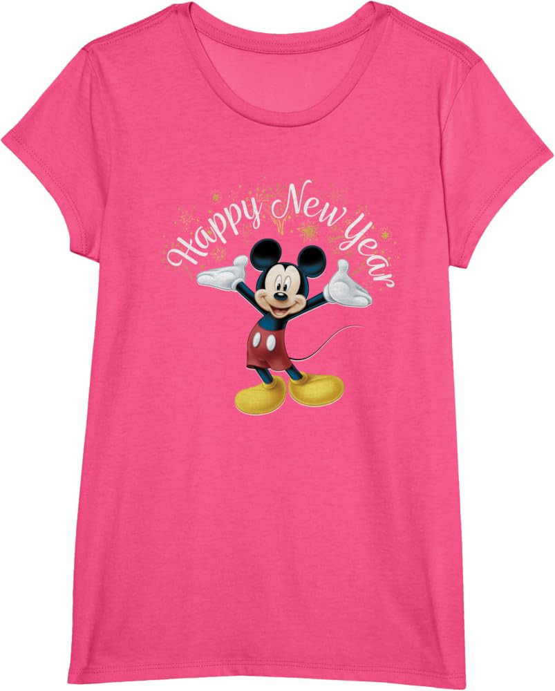 Disney New Year's Mickey Mouse Happy New Year Portrait T-Shirt | Amazon (US)