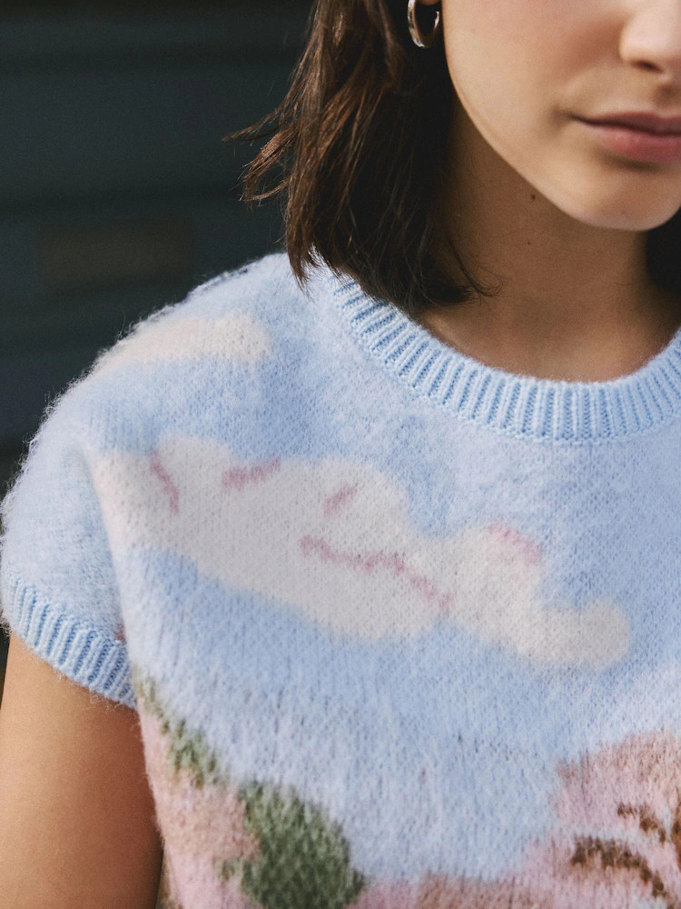 Cherry Blossom Scene Knitted Tank | Next EU