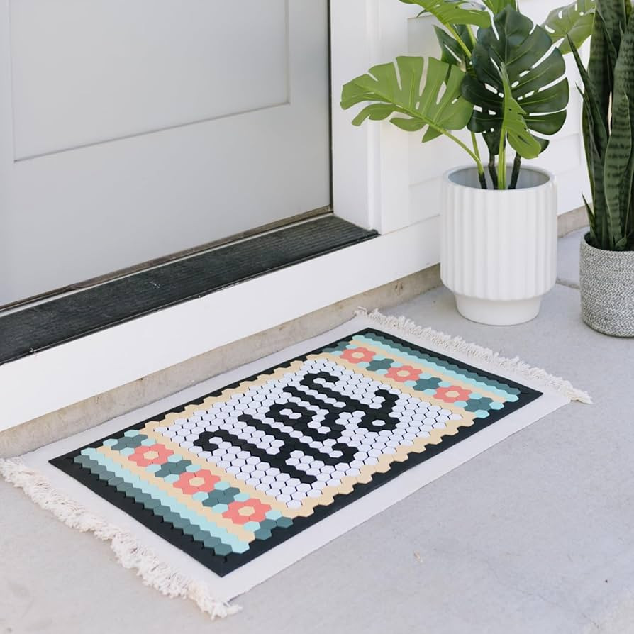 Letterfolk Customizable Doormat - Standard All Weather Non-Slip Rubber Doormat 18x30 - White | Amazon (US)