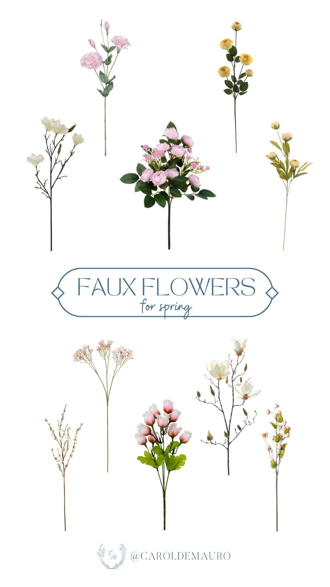 Brighten up your home for the season with these realistic spring stems like the pink ranunculus, yellow rose sprays, and delicate white magnolia branches! Mix and match the cherry blossoms with the silk baby's breath for a low-maintenance, everlasting floral arrangement that feels fresh and airy.

living room styling, entryway, tabletop decor, flower arrangements, faux flowers, home refresh, spring decor, spring flowers

#LTKSeasonal #LTKHome #LTKU