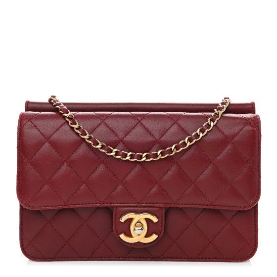 Lambskin Quilted Medium Crossing Times Flap Red | FASHIONPHILE (US)