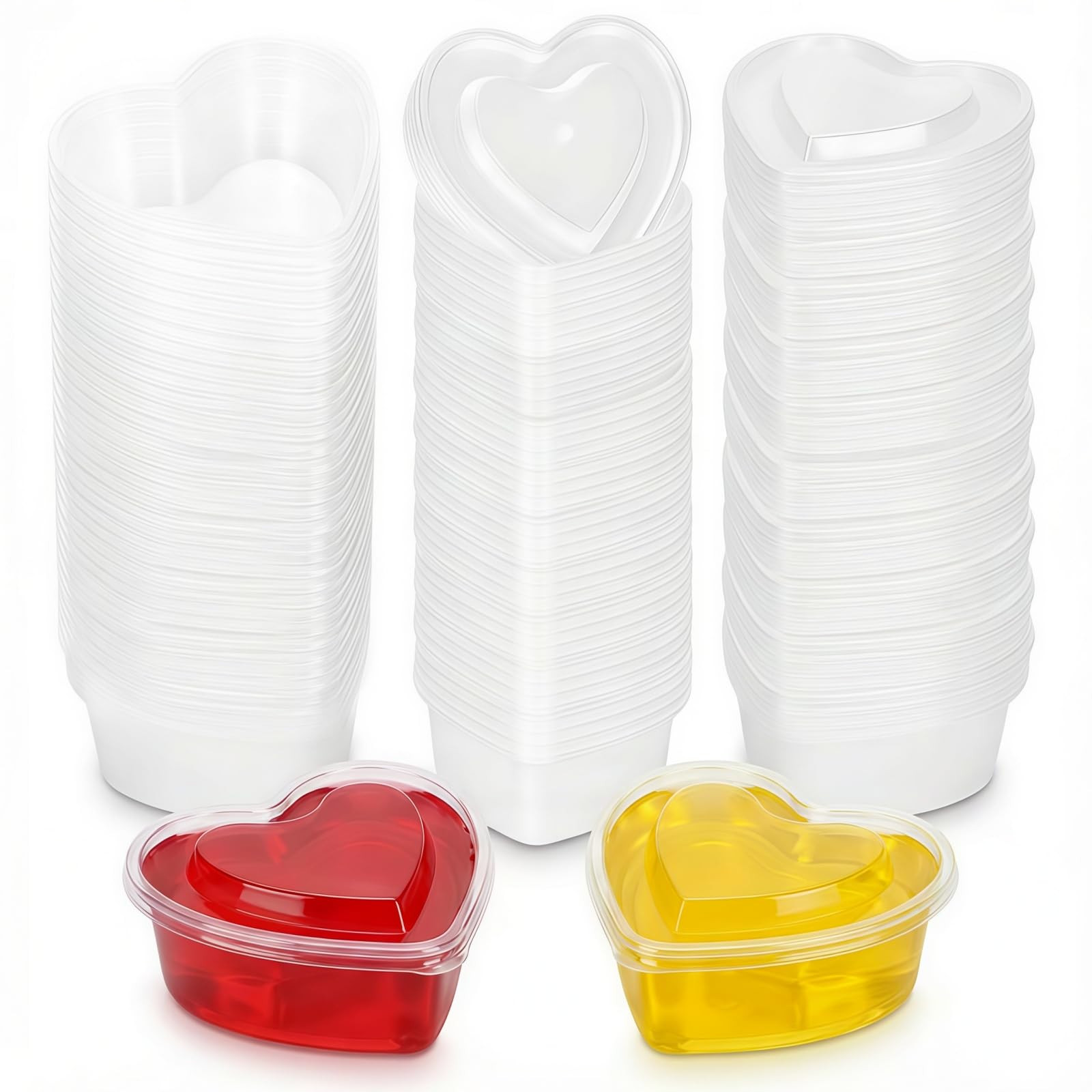Goodma 36 Pieces 5 oz Heart Shaped Slime Storage Containers Transparent Plastic Box with Lids | Amazon (US)