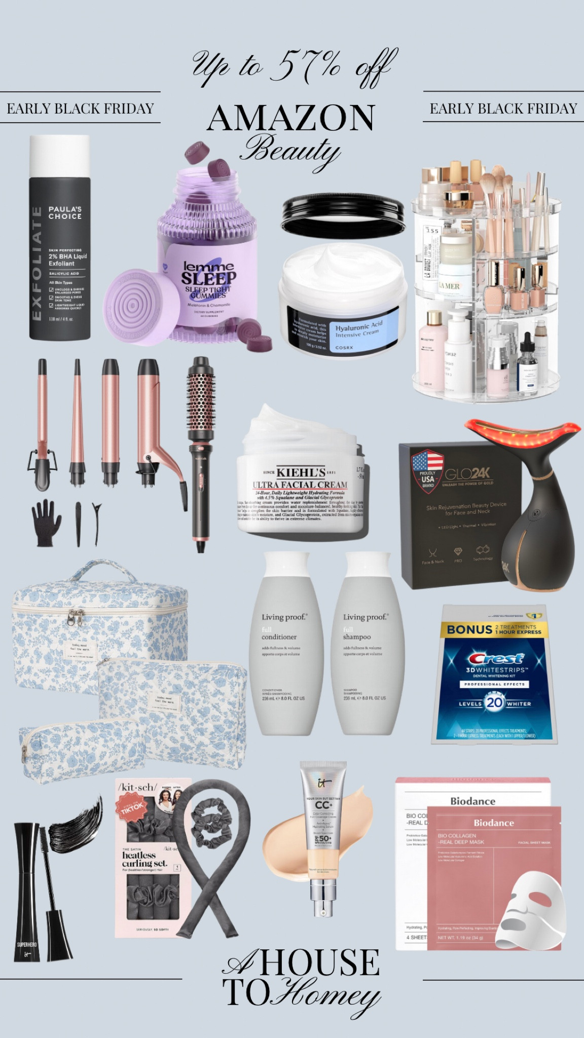Early Black Friday Deals: Amazon up to 57% off my favorite beauty products!

Makeup
Skincare 
Makeup organizer
Makeup bag
Kiehl’s 
Kiehl’s ultra facial cream 
Paula’s choice
Cosrx
Bio collagen mask
IT Cosmetics
Urban decay
Mascara
Foundation 
CC Cream
Shark
Hair tools
Shark airwrap
Dyson
Dyson blow dryer
Under eye patches
Setting spray 
Collagen peptides
Tatcha
Lemme gummies
Lemme sleep
Lemme matcha

#LTKSaleAlert #LTKSeasonal #LTKCyberWeek