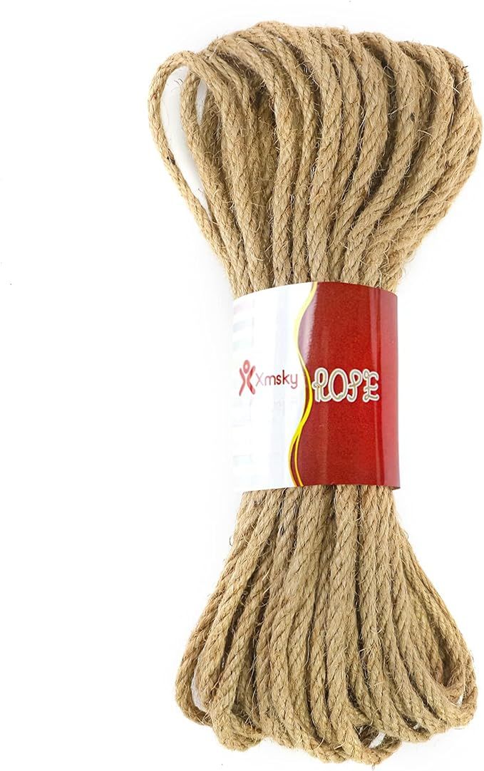 Rope 1/4inch×50feet（6mm×15m） - Jute Rope Natural Hemp Rope for Indoor and Outdoor Gardening... | Amazon (US)