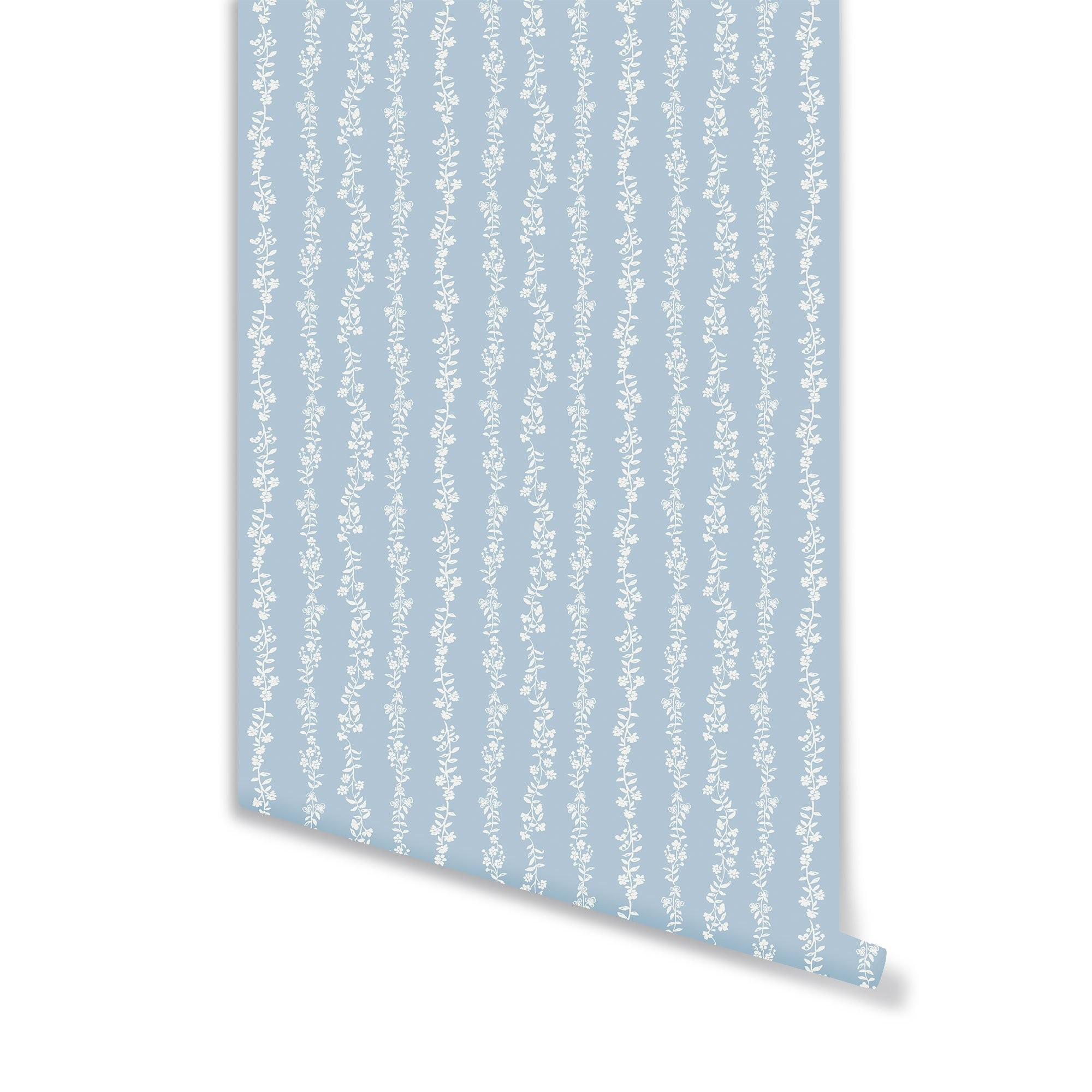 Somerset Stripe Wallpaper in Light Blue | Brooke and Lou