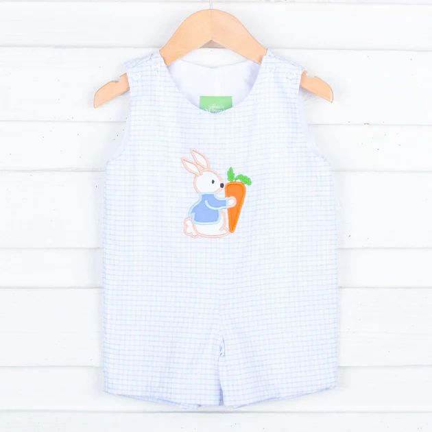 Storybook Bunny Blue Windowpane Jon Jon | Classic Whimsy