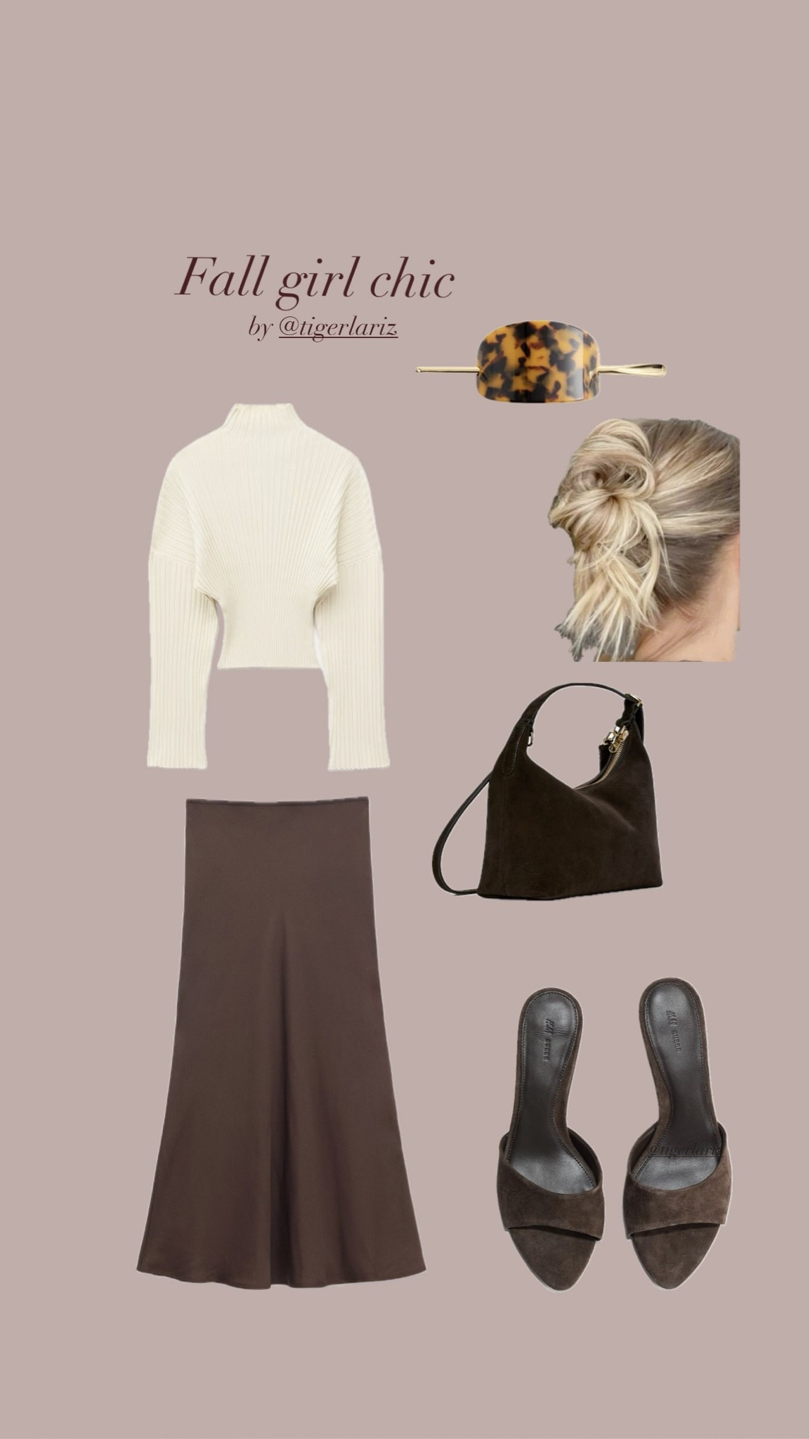 The perfect chic fall outfit in this season’s dreamiest neutral color palette. A cozy cream knit paired with a flowy chocolate brown maxi skirt, suede accessories and a tortoiseshell hair clip creates an effortlessly elevated autumn look.

#LTKautumn #LTKFashionMonth