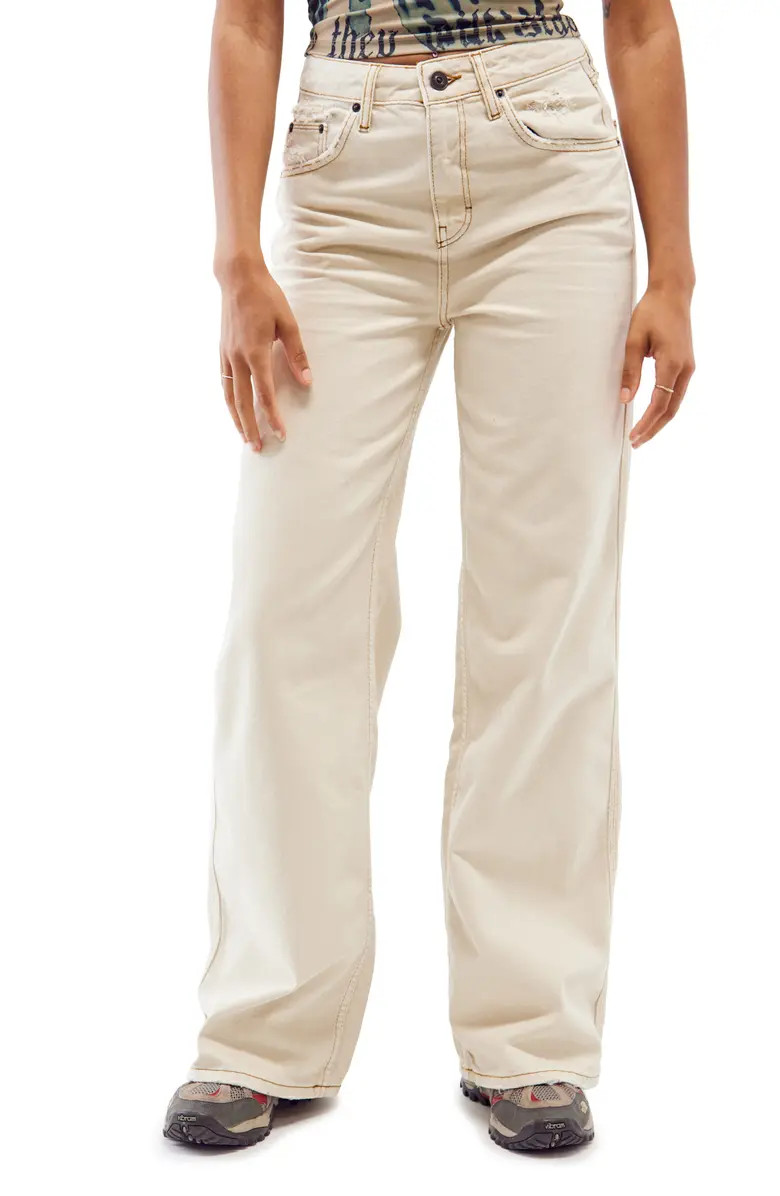 Puddle High Waist Wide Leg Nonstretch Jeans | Nordstrom