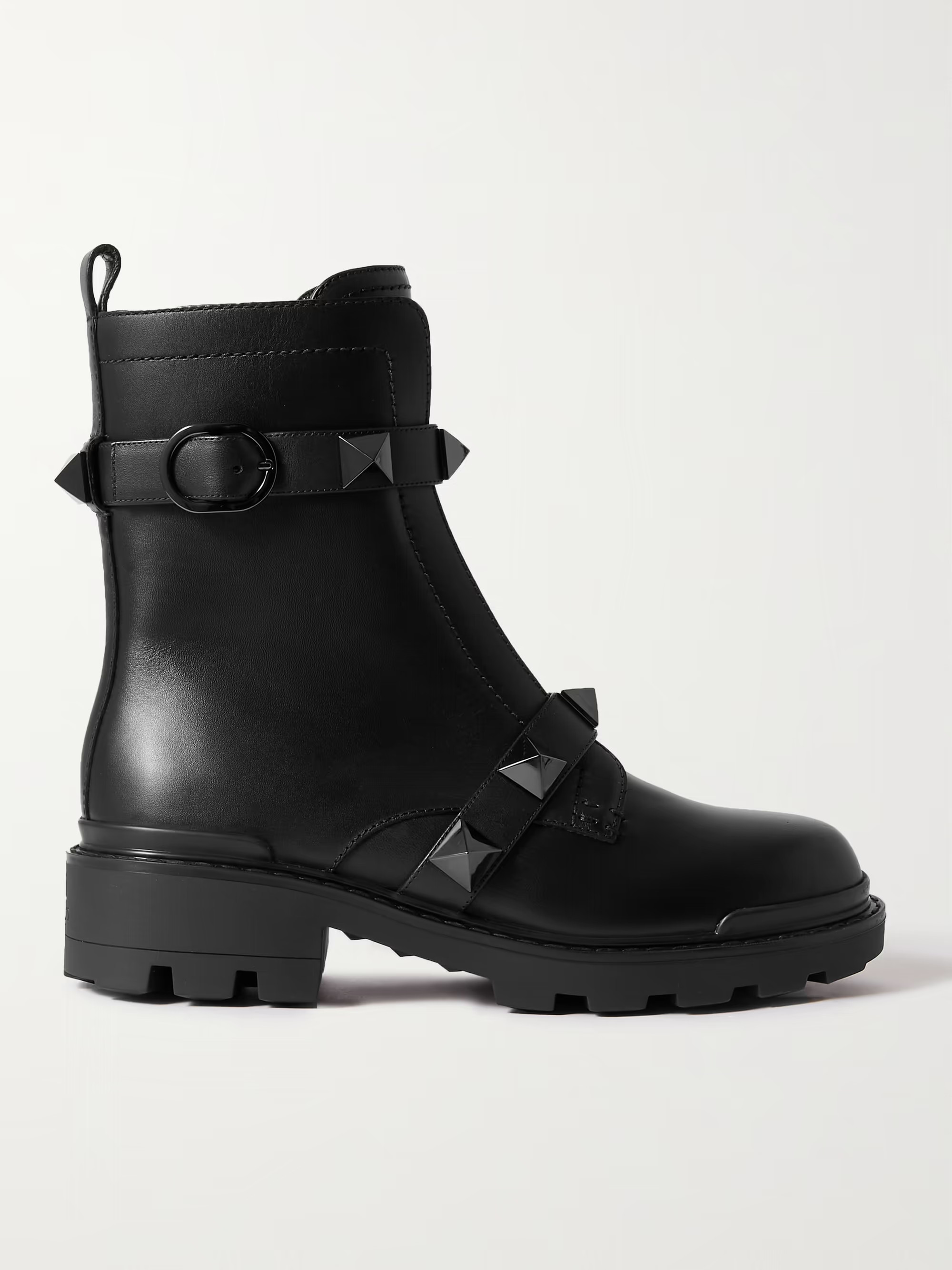 Valentino Garavani Roman Stud leather ankle boots | NET-A-PORTER (US)