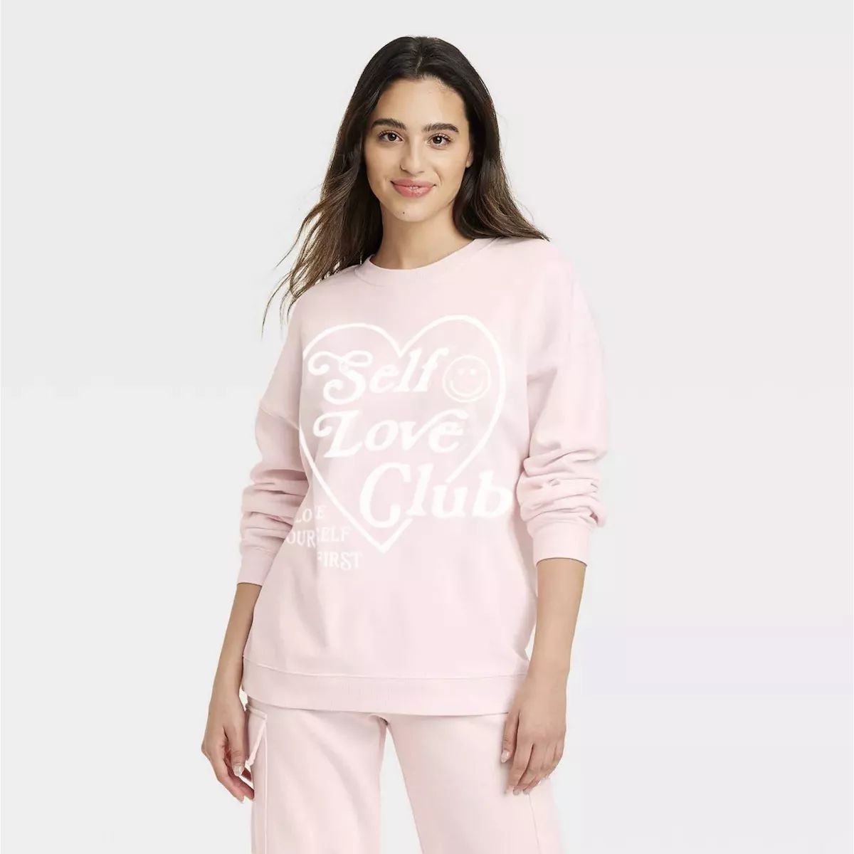 Women's Self Love Club Graphic Sweatshirt - Pink | Target
