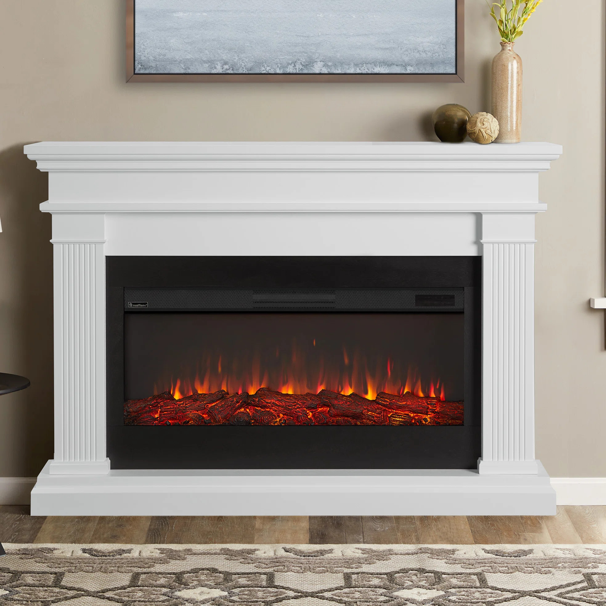 Beau 59" Landscape Electric Fireplace by Real Flame | Wayfair North America