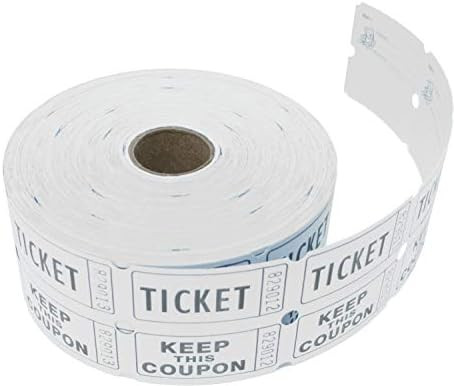 Tacticai 1000 White Raffle Tickets (8 Colors Available) for Events, Entry, Class Reward, Fundraiser  | Amazon (US)