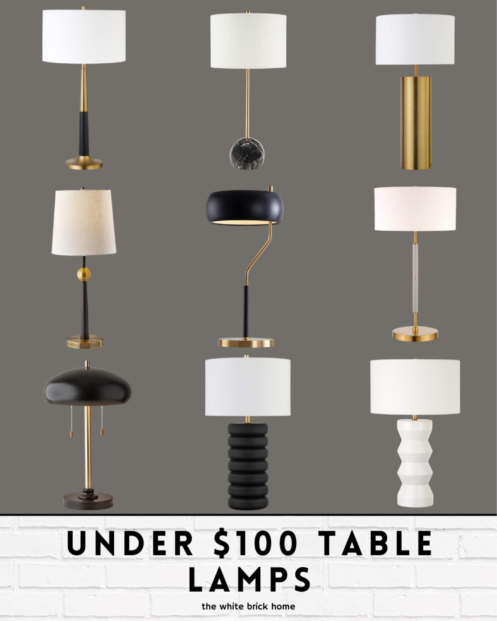 $100 and under table lamps that are sleek and modern 🖤

Home decor, lighting, table lamps, lamps, modern lighting, modern home, brass lamps, black and brass lighting, Amazon, Target, budget friendly lamp, $100 and under home decor, home finds, amazon home, dupe lamp, pottery barn dupe, home decor dupe, lighting ideas, bedroom lighting, bedroom lamp, living room, living room decor. 

#LTKHome #LTKStyleTip #LTKFindsUnder100