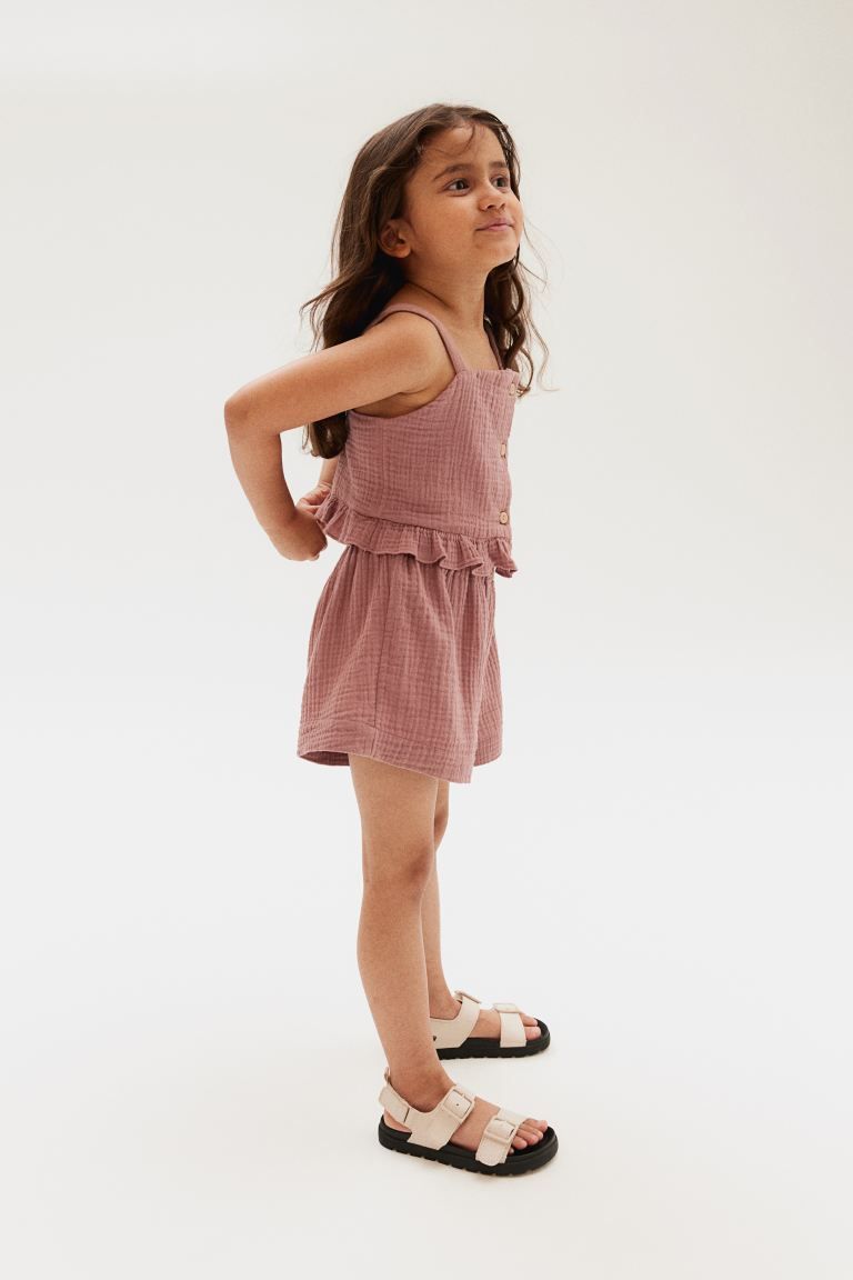 2-piece Cotton Set - Dark dusty pink - Kids | H&M US | H&M (US + CA)
