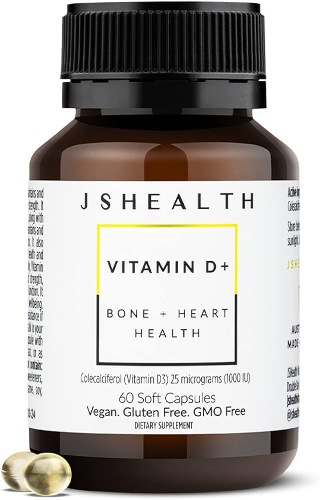 JSHealth Vitamin D3 1000iu Supplement for Healthy Muscle Function, Bone and Heart Health, and Imm... | Amazon (US)