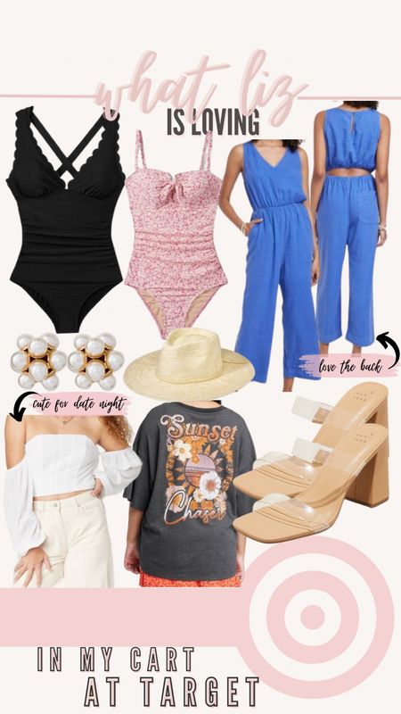 New in at target in my cart!! How pretty is that blue for spring? Cute open back cut out too! Definitely ordering those one piece swimsuits to try! Lots of great items if you’re shopping for spring break, a trip, casual spring or date night/ GNO!

Target finds
Target fashion
Target style
Oversized tee
Tan heels
Nude heels
Beach hat
Black swimsuit 

#LTKunder50 #LTKunder100 #LTKSeasonal
