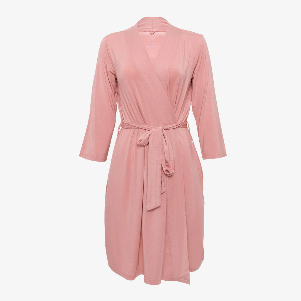 Solids Pink Women's Maternity Robe | Dusty Rose | Posh Peanut