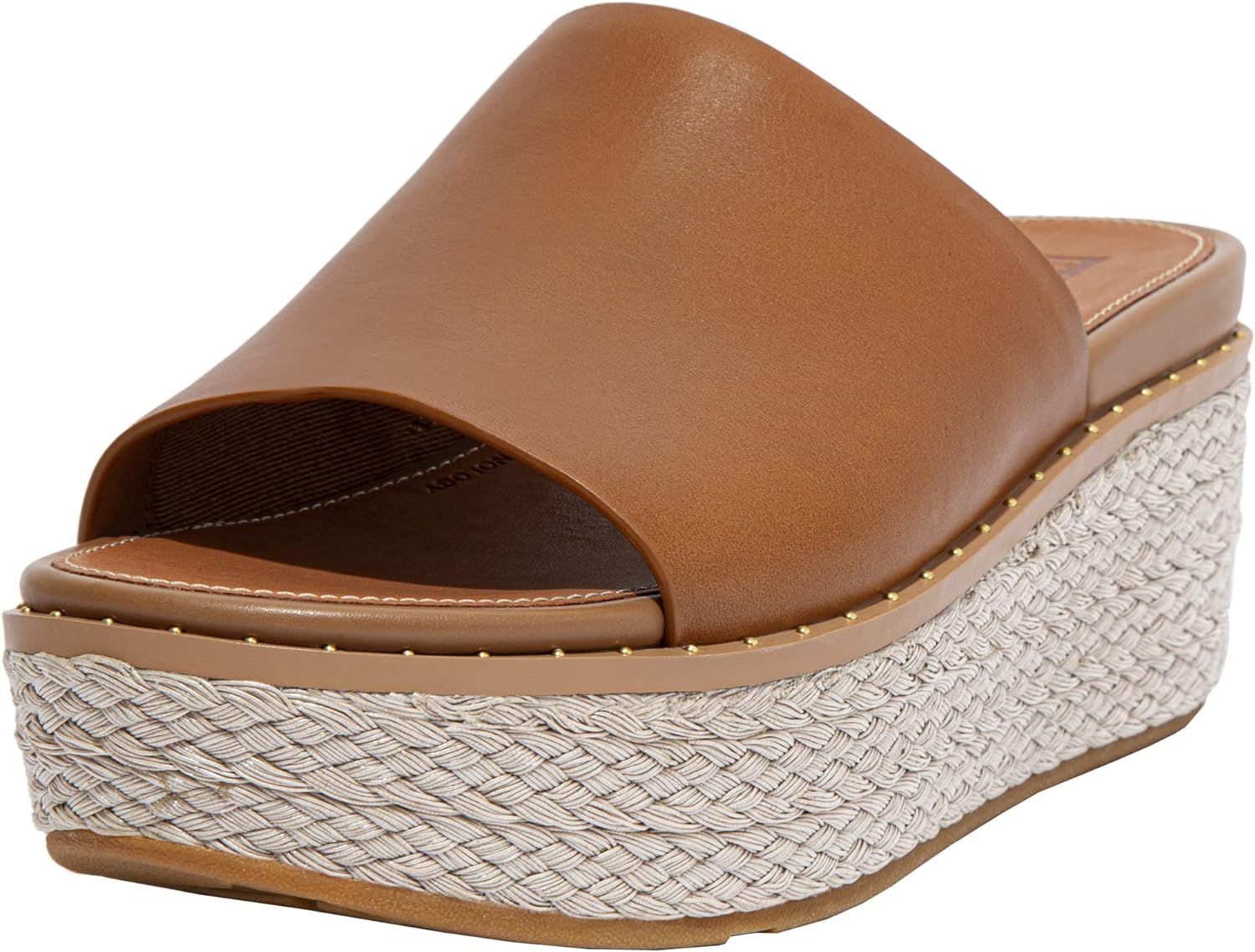 FitFlop™ Women's Eloise Espadrille Leather Wedge Slide Sandal | Amazon (US)