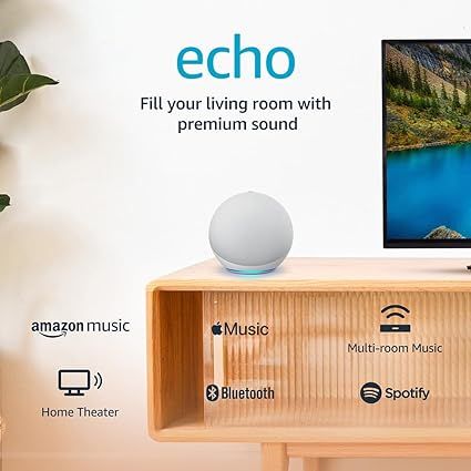 Echo | With premium sound, smart home hub, and Alexa | Glacier White | Amazon (US)