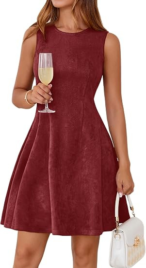 Simplee Womens Faux Suede Cocktail Dress 2026 Fall Wedding Guest Dresses | Amazon (US)