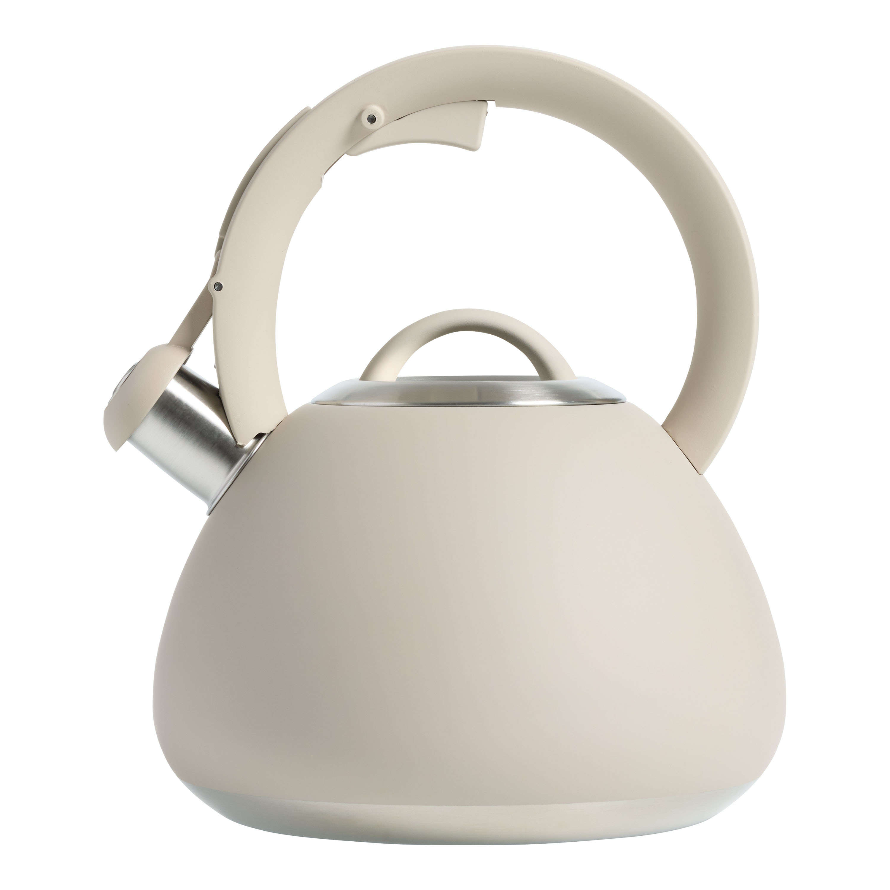Dove Gray and Stainless Steel Whistling Stovetop Tea Kettle | World Market