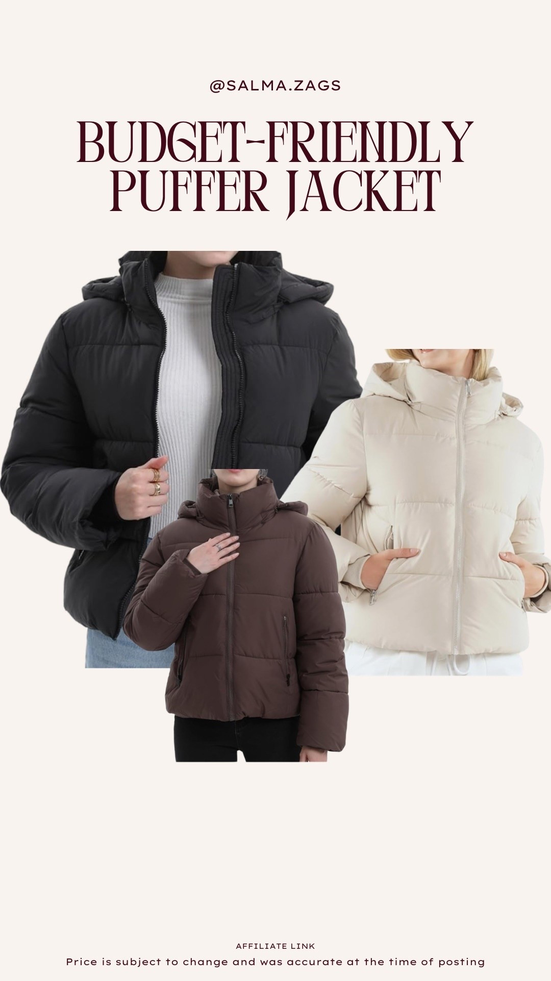 Budget friendly Puffer Jacket 

Amazon Canada
Winter Jacket on sale

#LTKwinter #LTKcanada #LTKsale