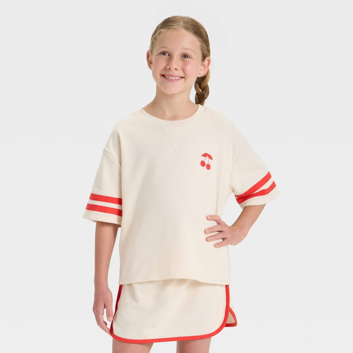 Girls' Short Sleeve French Terry Sporty T-Shirt - Cat & Jack™ | Target