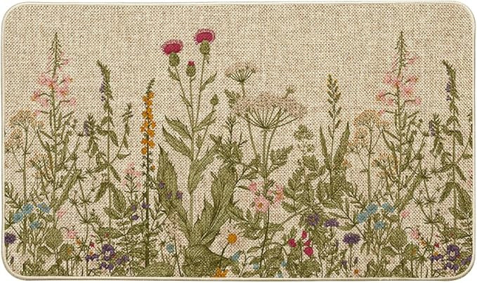 Artoid Mode Wildflower Spring Floral Doormat, Flowers Summer Home Decor Low-Profile Switch Rug Do... | Amazon (US)