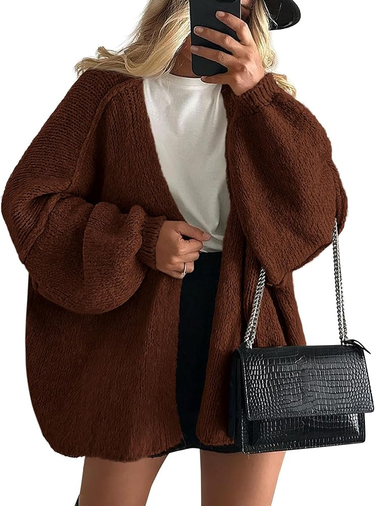 PRETTYGARDEN Womens Open Front Oversized Cardigan Sweaters | Amazon (US)