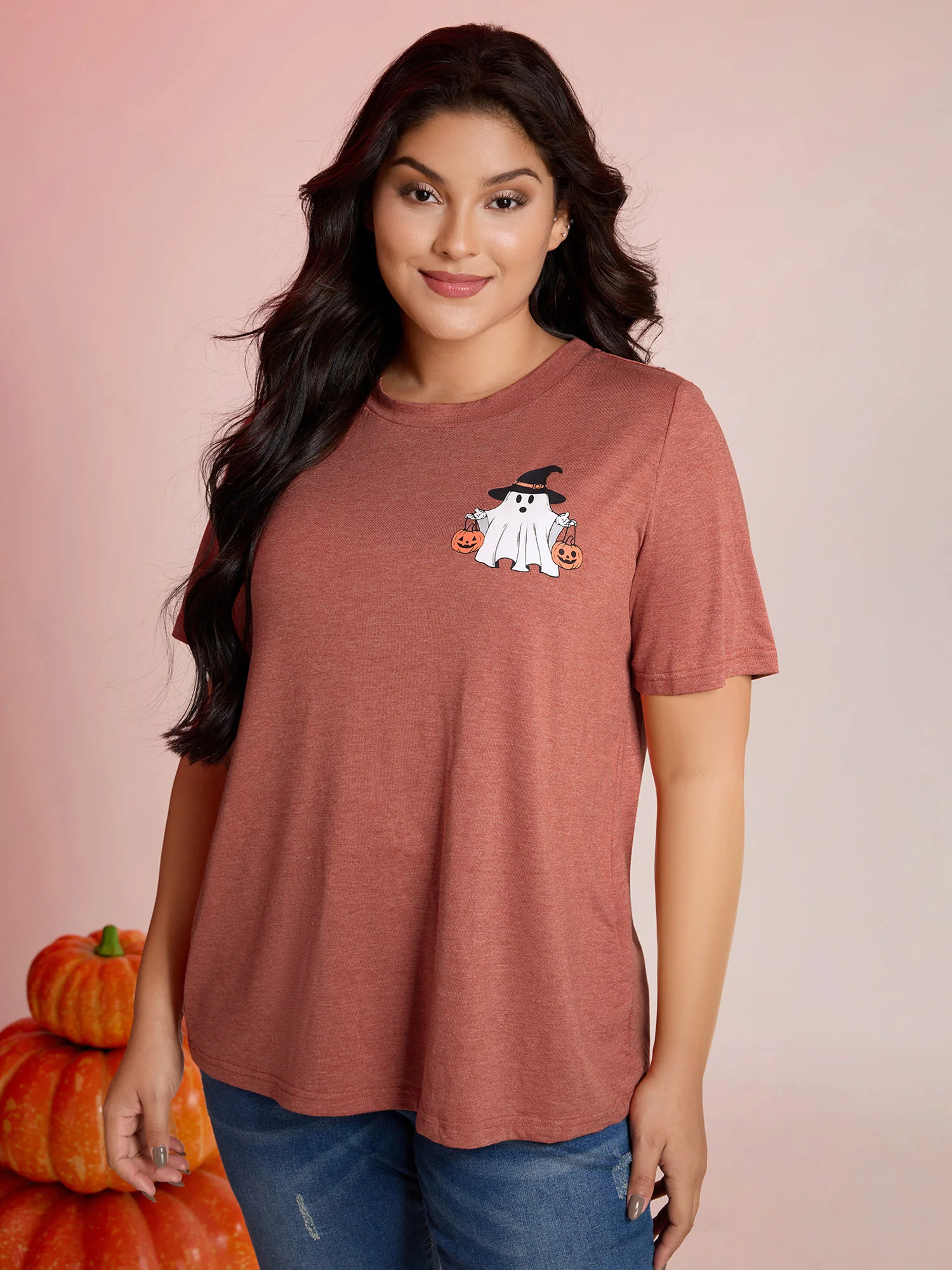Boo Crew Halloween Round Neck T-Shirt | Bloomchic