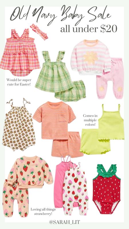 Spring baby finds at Old Navy. All items currently on sale for under $20. Baby play sets, strawberry swimsuit, easter outfits  

#LTKkids #LTKbaby #LTKSeasonal