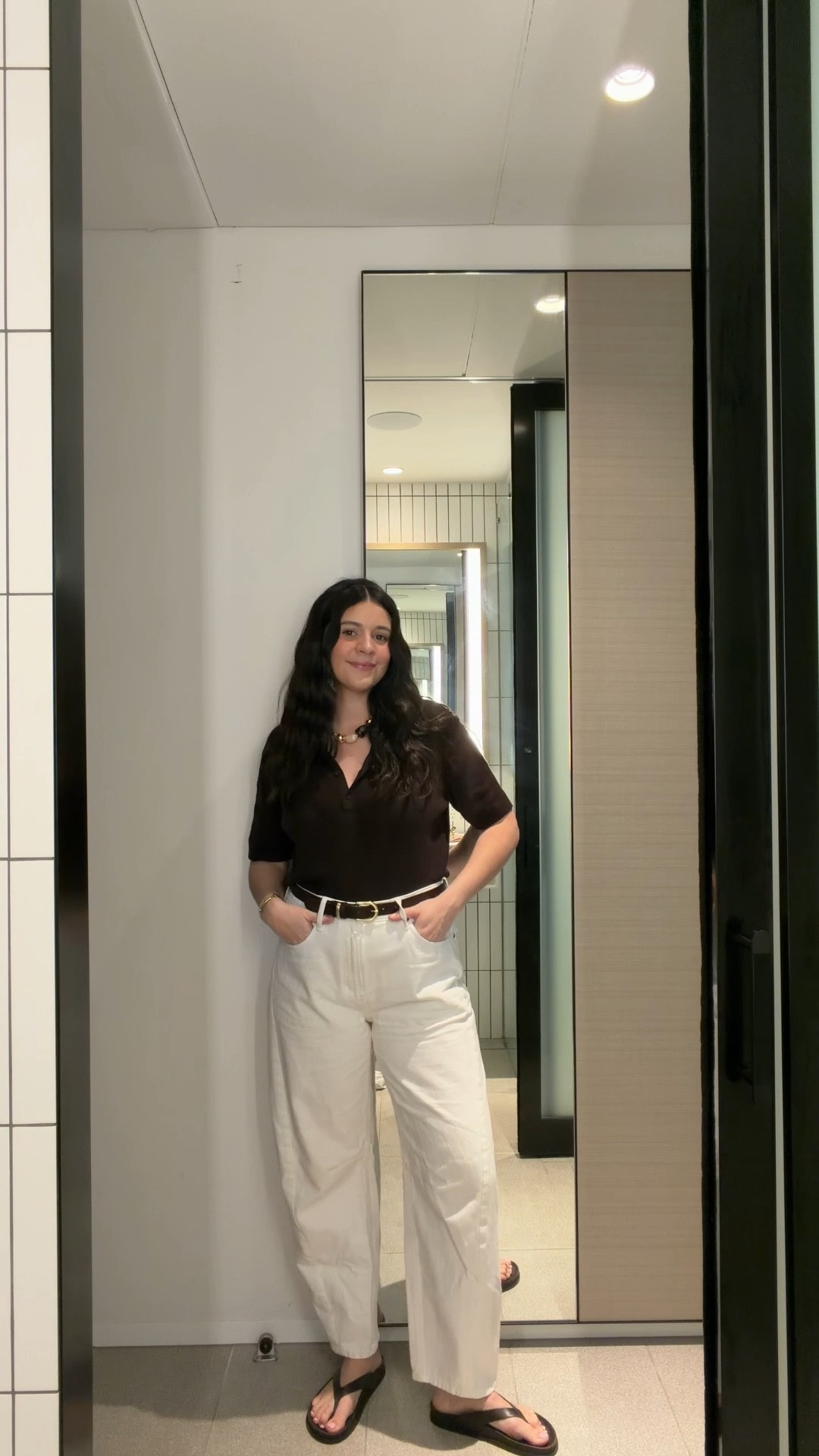 White jeans, polo and a statement necklace for the win 

#LTKootd