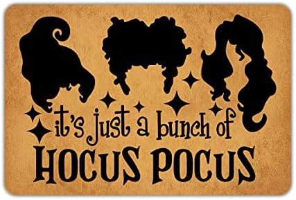 Entrance Door Mat It’s Just a Bunch of Hocus Pocus Funny Welcome Rubber Non Slip Backing Mat fo... | Amazon (US)
