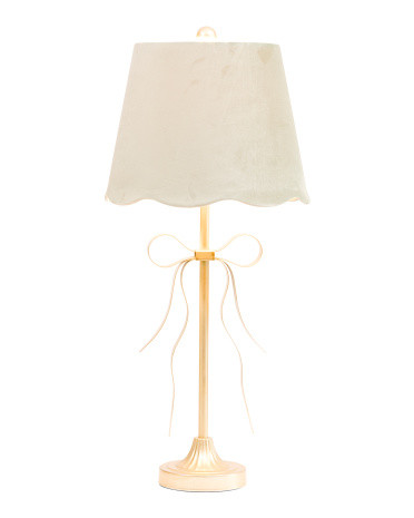 29in Metal Bow Lamp With Scalloped Shade | TJ Maxx