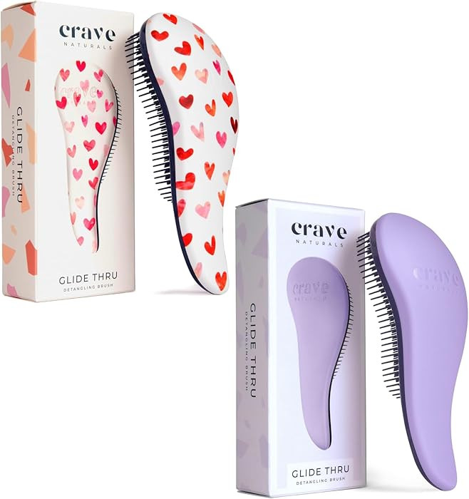 Crave Naturals Glide Thru Detangling Hair Brush for Adults and Kids - Detangler Hairbrush for Cur... | Amazon (US)