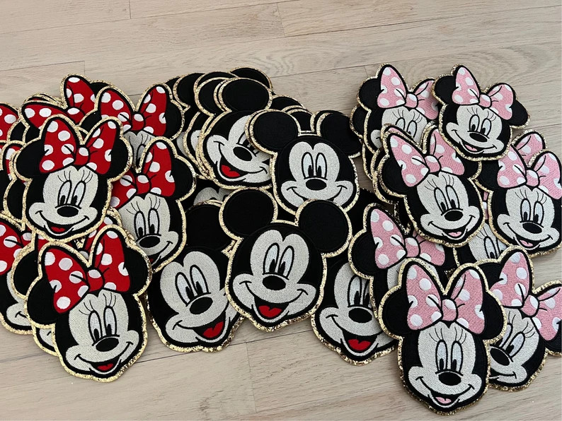 5.5 inch embroidered Mickey iron on patch- embroidered Minnie Mouse patch- embroidered Disney pat... | Etsy (US)