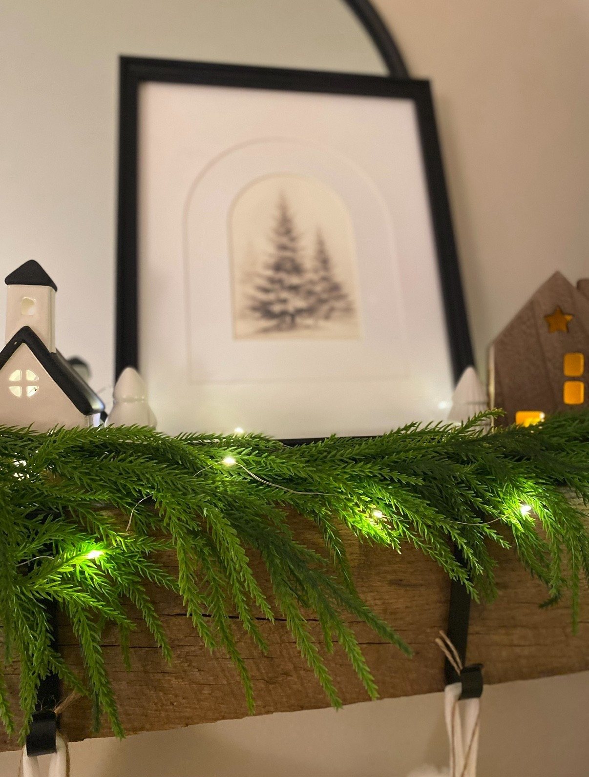 Simple Christmas mantel decor. This folk pine garland is a perfection!  ⭐️ 

Shop below ⬇️ 

#LTKmanteldecor #LTKChristmas #LTKChristmasDecor #LTKfireplacedecor

#LTKCyberWeek #LTKHome #LTKHoliday