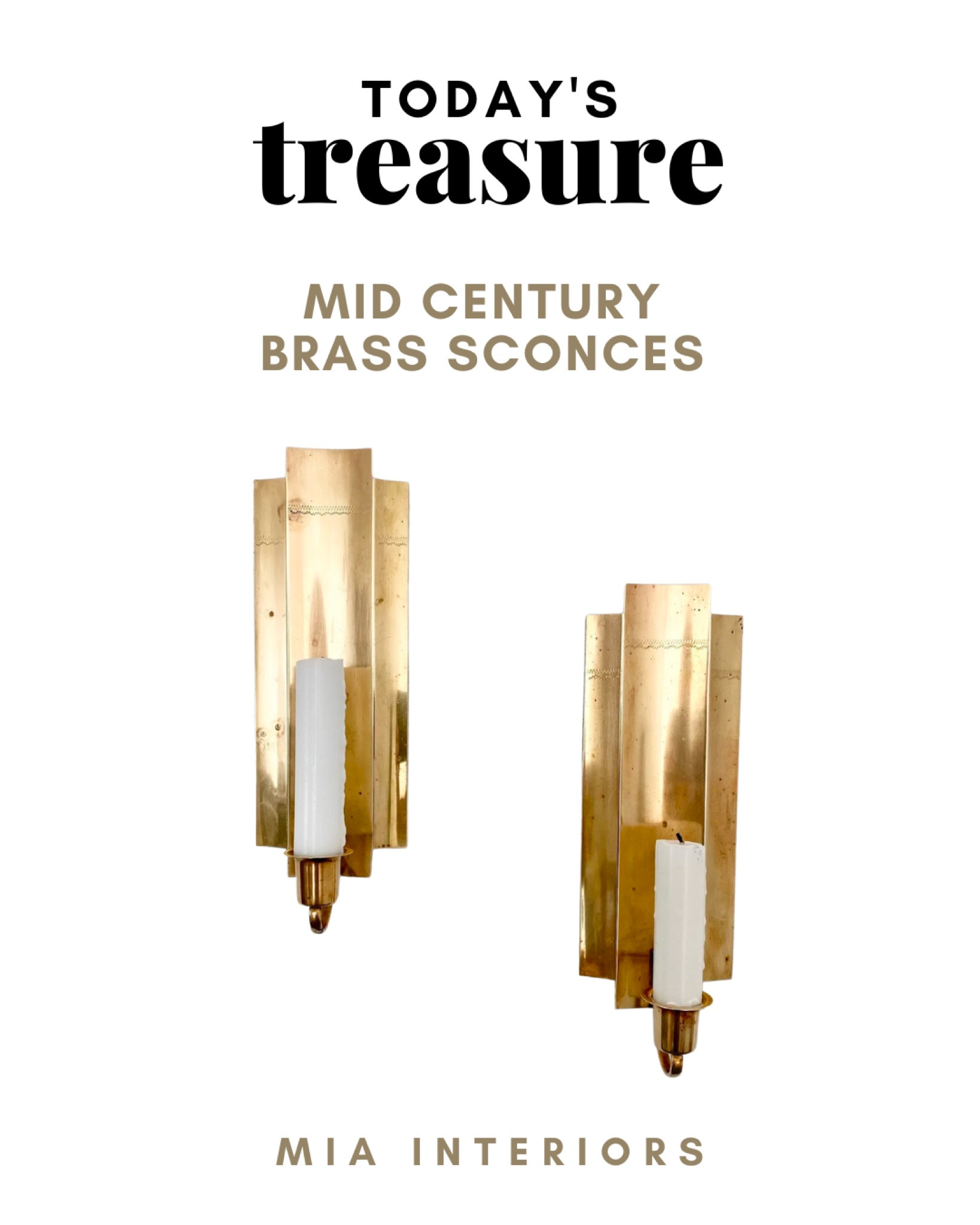 Todays treasure!
Vintage mid century brass sconces

#todaystreasure #brass #vintagebrass #brassdecor #brasssconce #wallsconce #candleholder

#LTKhome #LTKstyletip #LTKunder50