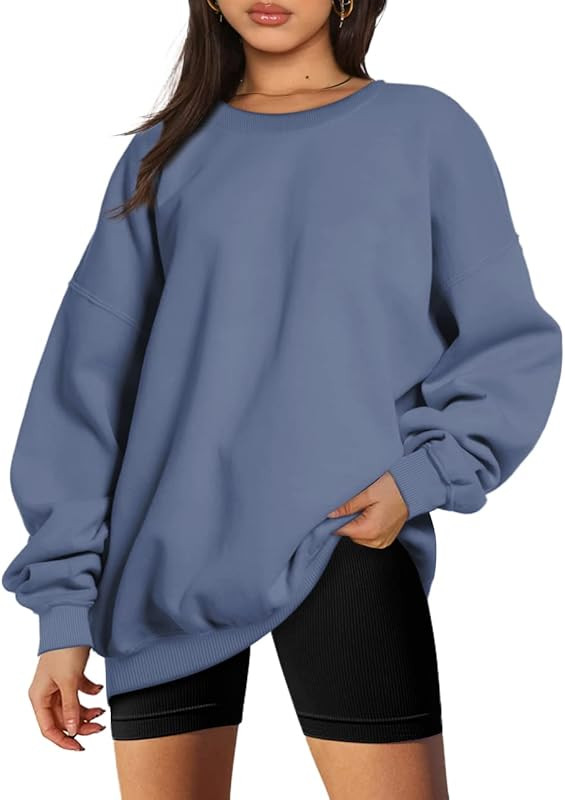 EFAN Women's Oversized Fleece Sweatshirts Long Sleeve Crew Neck Pullover Sweatshirt Casual Hoodie To | Amazon (US)