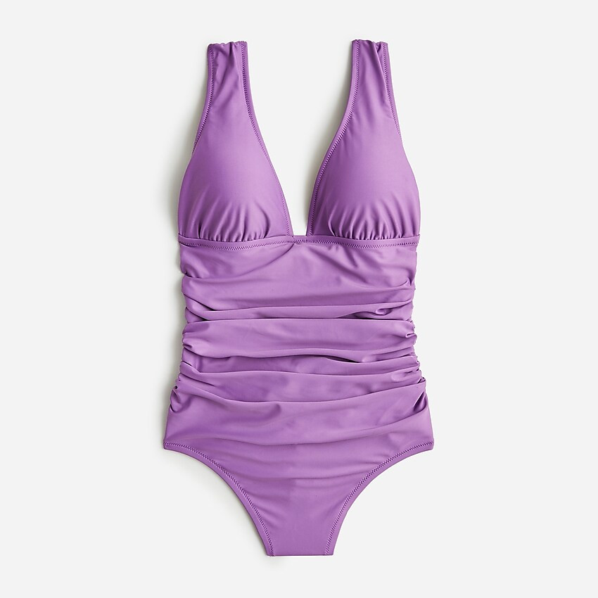 Ruched V-neck one-piece | J. Crew US