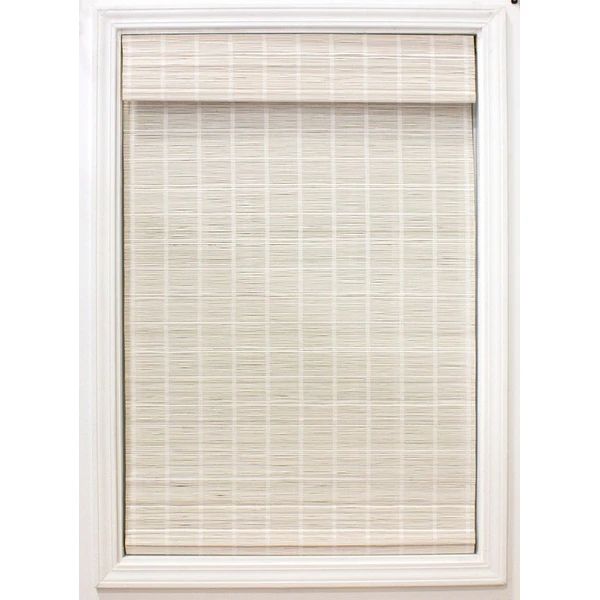 Radiance Cordless Driftwood Bayshore Bamboo Roman Shade - 23 inches wide x 64 - White | Bed Bath & Beyond