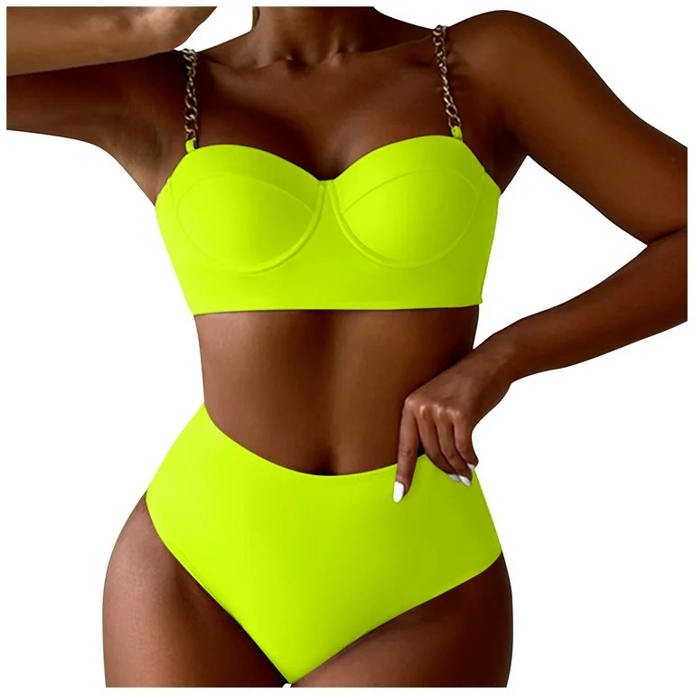 TKing Fashion Bikini Set for Women Two Piece Swimsuits Triangle String Sexy Swimsuit Womens Solid... | Walmart (US)
