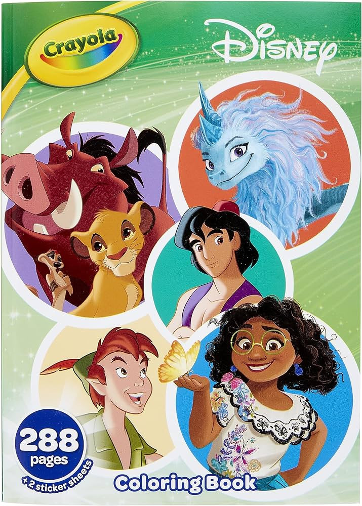 Crayola Disney Coloring Book (288pgs), Disney Sticker & Coloring Book for Kids, Disney Toys & Gif... | Amazon (US)