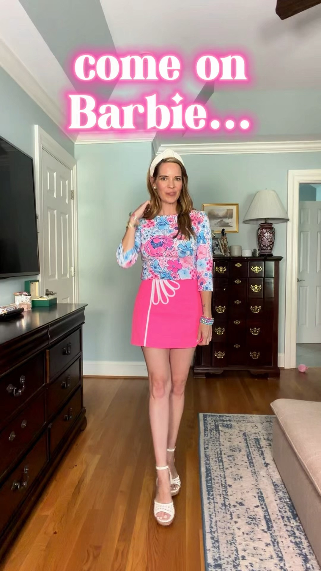 Pink & Blue Lilly Pulitzer Summer Outfit 💖🩵

Wearing the Lilly Pulitzer Gleeson Knit Top paired with the Michelina Mini Skort for a bright and colorful summer look! The floral print and vibrant pink combination is such a fun, feminine statement. I finished the outfit with white bow espadrille wedges, a classic white headband, and colorful stacked bracelets for the perfect preppy summer style. 🌸🎀☀️

The Gleeson Knit Top runs true to size, and the Michelina Mini Skort is such a cute everyday piece that can easily be dressed up or down. Perfect for brunch, vacation, shopping, summer parties, and resort wear!

Lilly Pulitzer Gleeson Knit Top, Lilly Pulitzer Michelina Mini Skort, preppy summer outfit, pink and blue outfit, colorful fashion, resort wear, vacation style, espadrille wedges, feminine style, summer outfit inspiration 💕🩵🌸
#LillyPulitzer #PreppyStyle #SummerOutfit #ColorfulFashion #LTKStyleTip

#LTKPetite #LTKOver40 #LTKootd