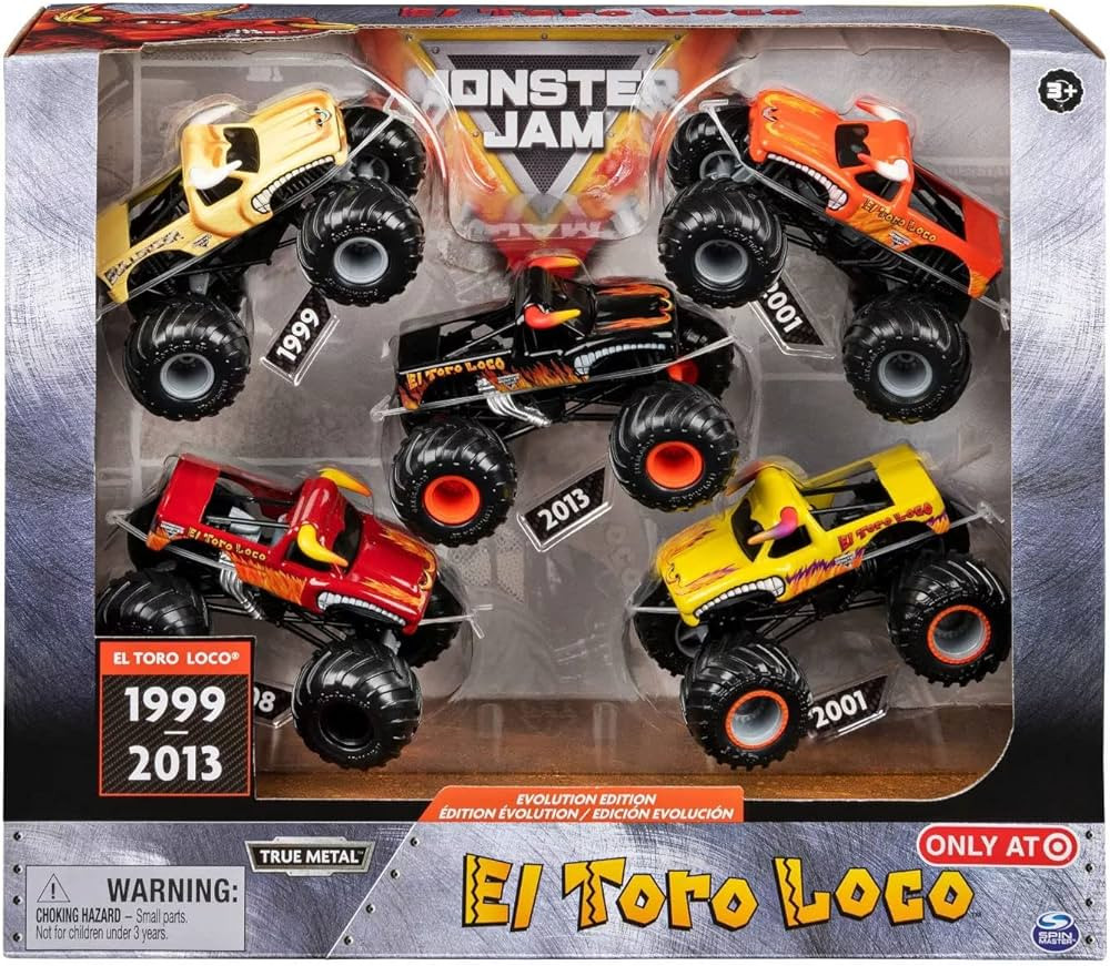 Monster Jam, Evolution Edition El Toro Loco, 5 Exclusive Die-cast Monster Trucks for Kids Ages 3 ... | Amazon (US)