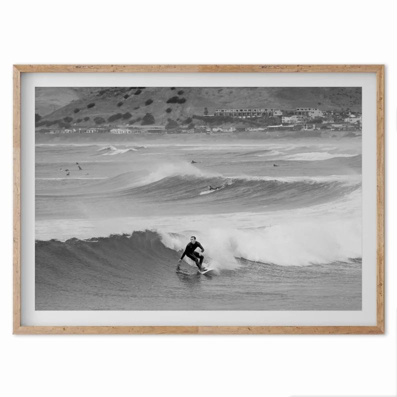California Surfers Fine Art Print - Coastal Black and White Surfing Wall Art, Unframed or Framed ... | Etsy (US)