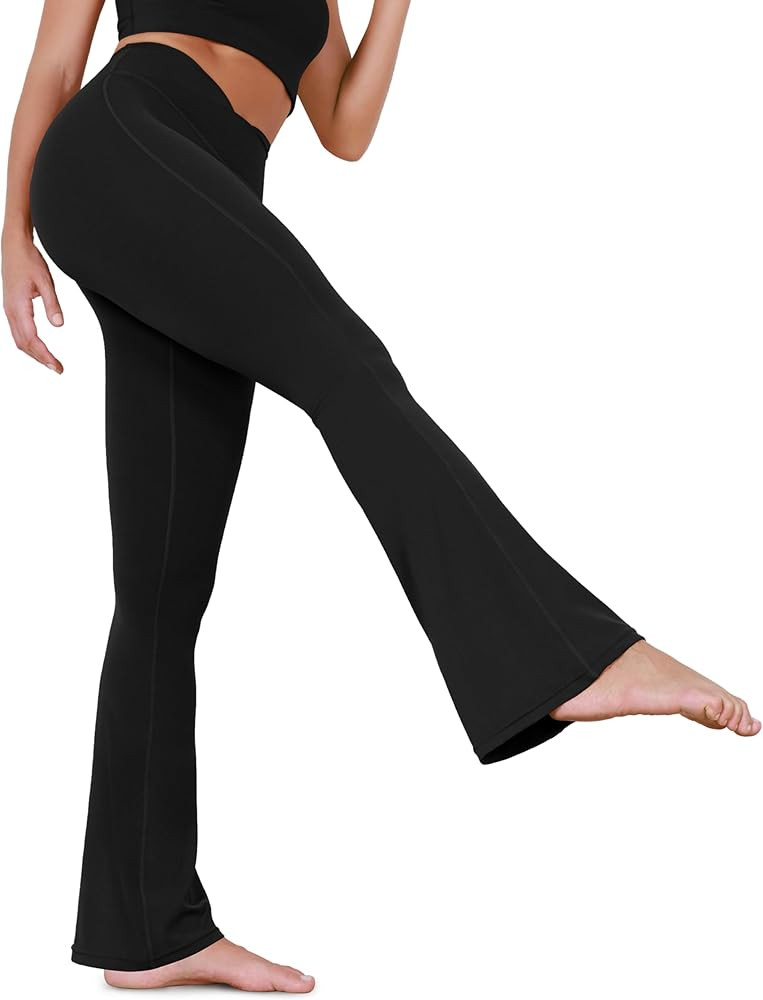 ODODOS Women's Cloud Feeling Crossover Flared Pants with Back Pocket, High Waist Bootcut Lounge Y... | Amazon (US)