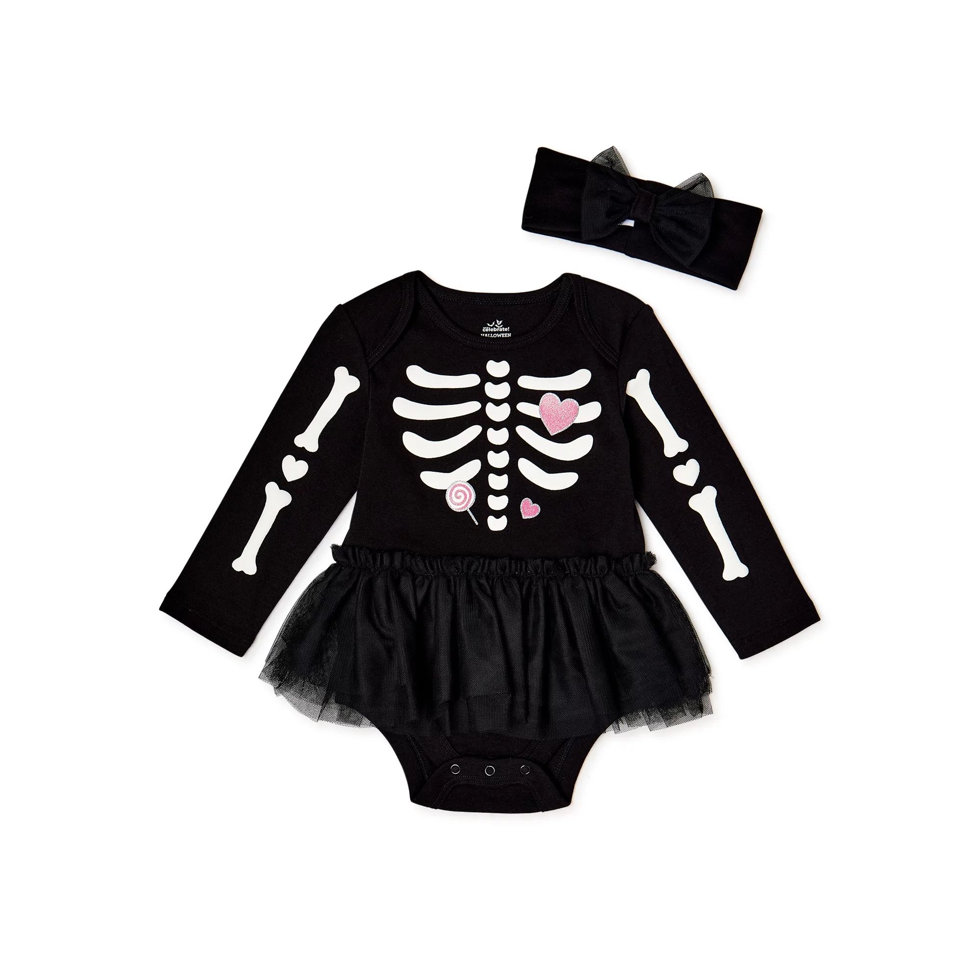 Baby Girls’ Halloween Bodysuit & Headband, 2-Piece Set | Walmart (US)