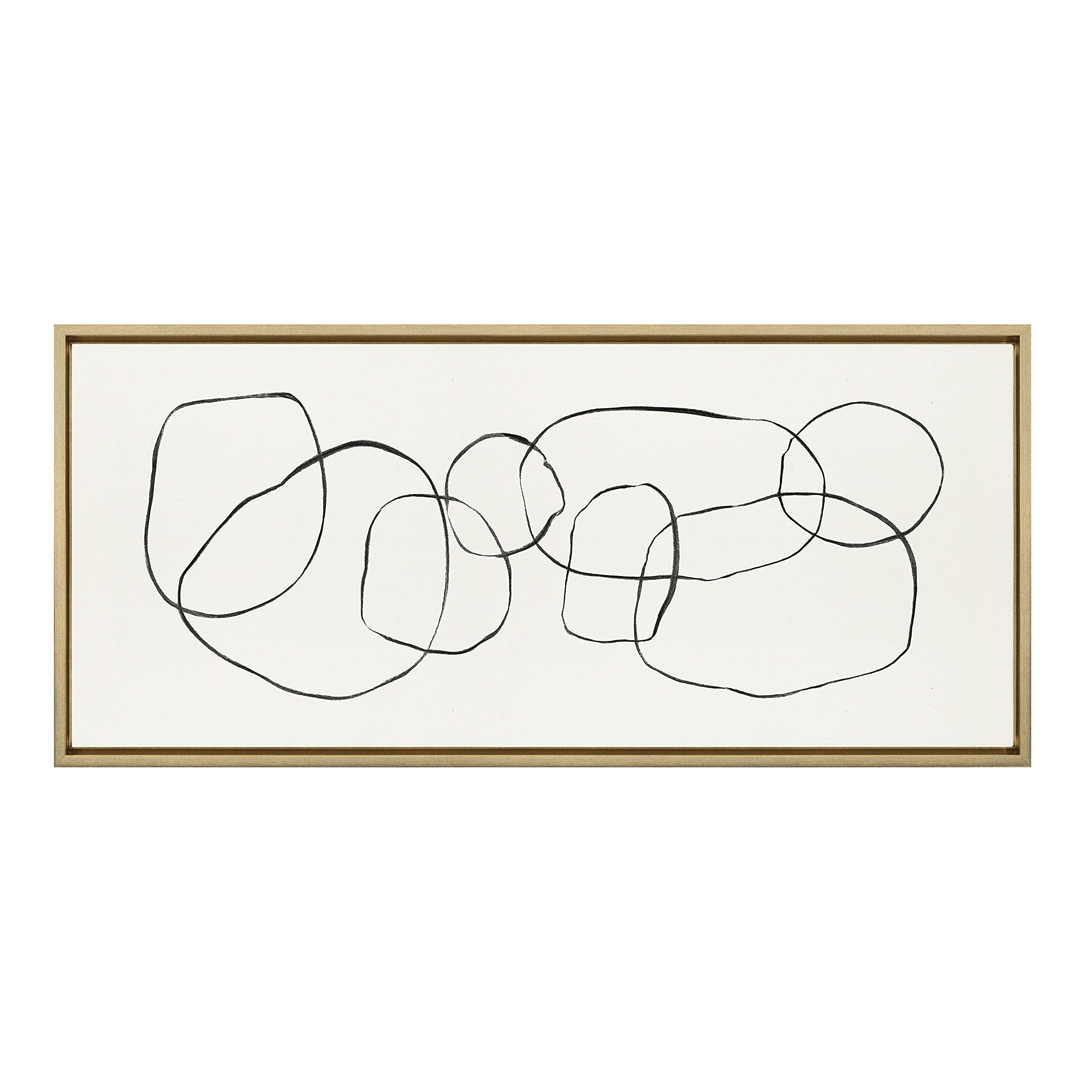 Kate and Laurel Sylvie Dancing Circles Framed Linen Textured Canvas Wall Art by Teju Reval of Sna... | Amazon (US)