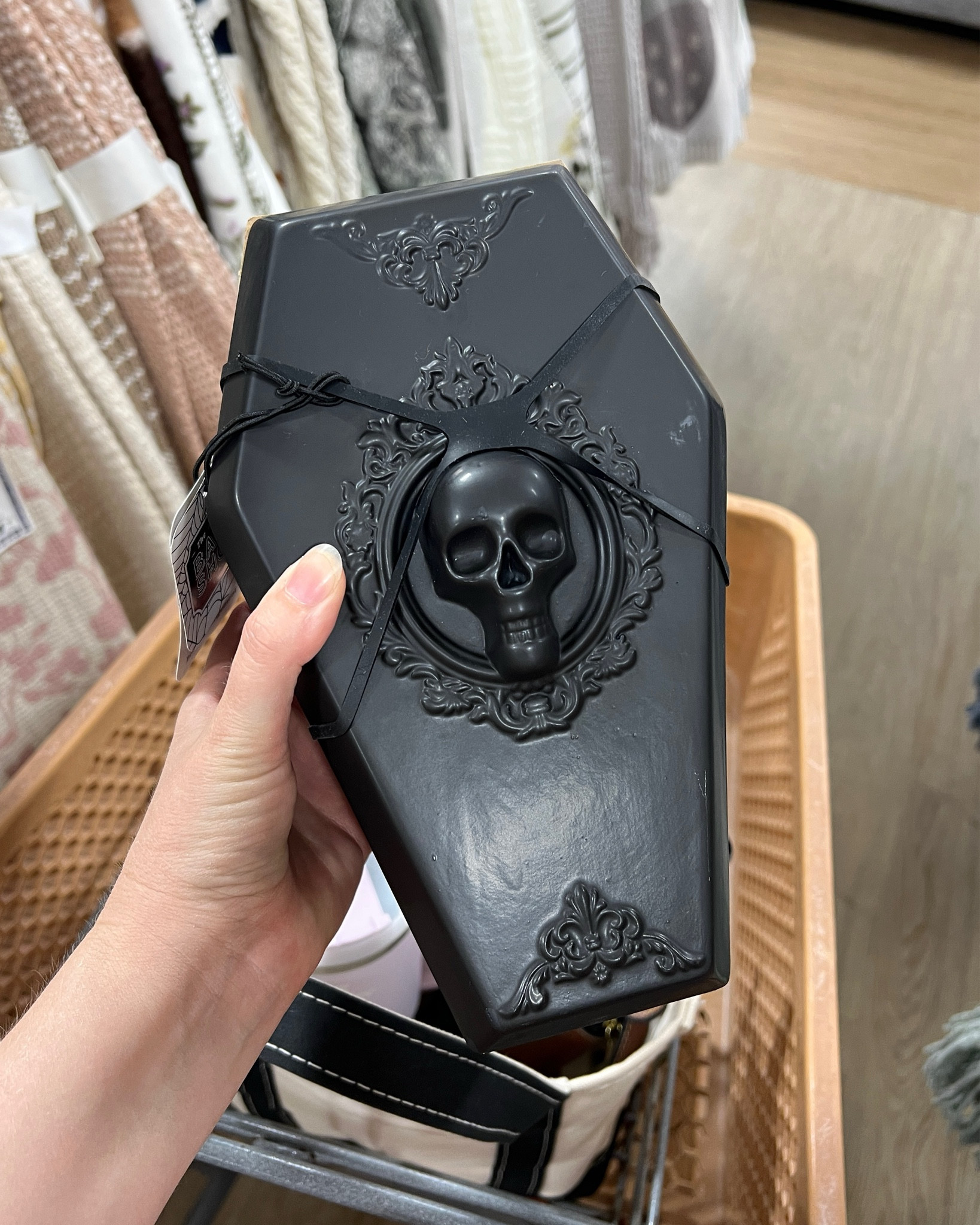 Coffin with skull storage jar container with lid 🖤 Halloween spooky kitchen 🖤 Home Goods, TJ Maxx, Marshall’s 

#LTKHome #LTKSeasonal #LTKFindsUnder50